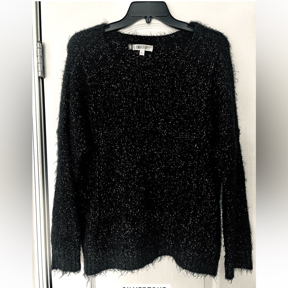 Jennifer Lopez Black Cozy Crew Neck Sweater